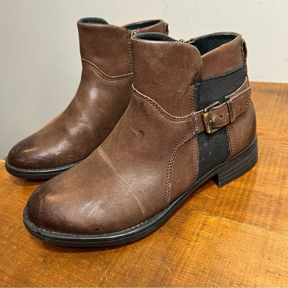 Bussola brown leather ankle boots size 35 5 5.5 6